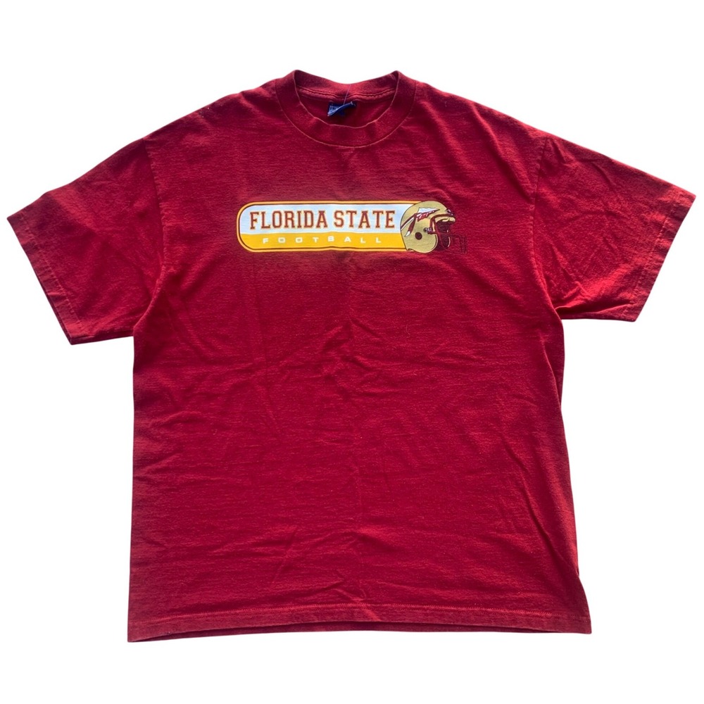 Vintage Champs Florida State Seminoles Football T-Shirt Sports Red Mens XL